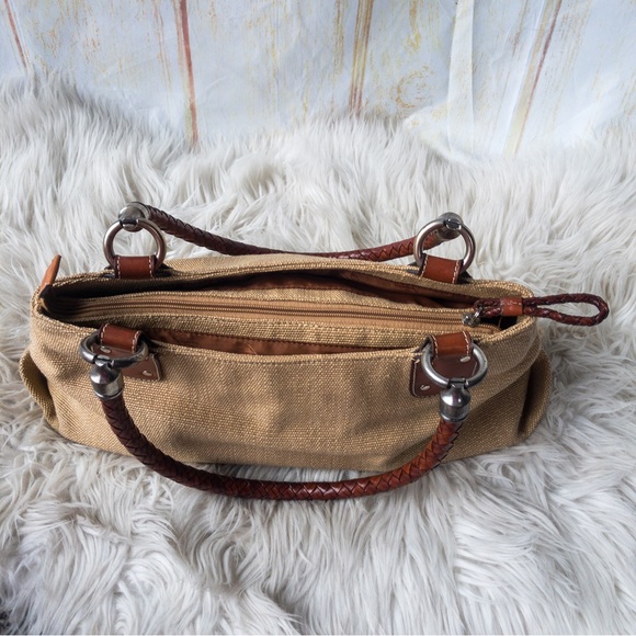 FOSSIL Shoulder Bag Purse with Woven Leather Straps - Picture 9 of 16